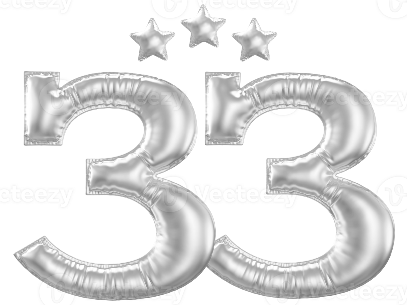 33 Anniversary number silver balloon png
