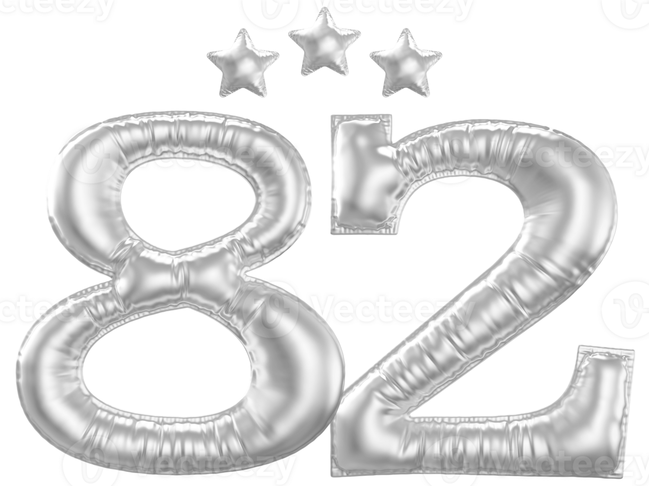 82 Anniversary number silver balloon png