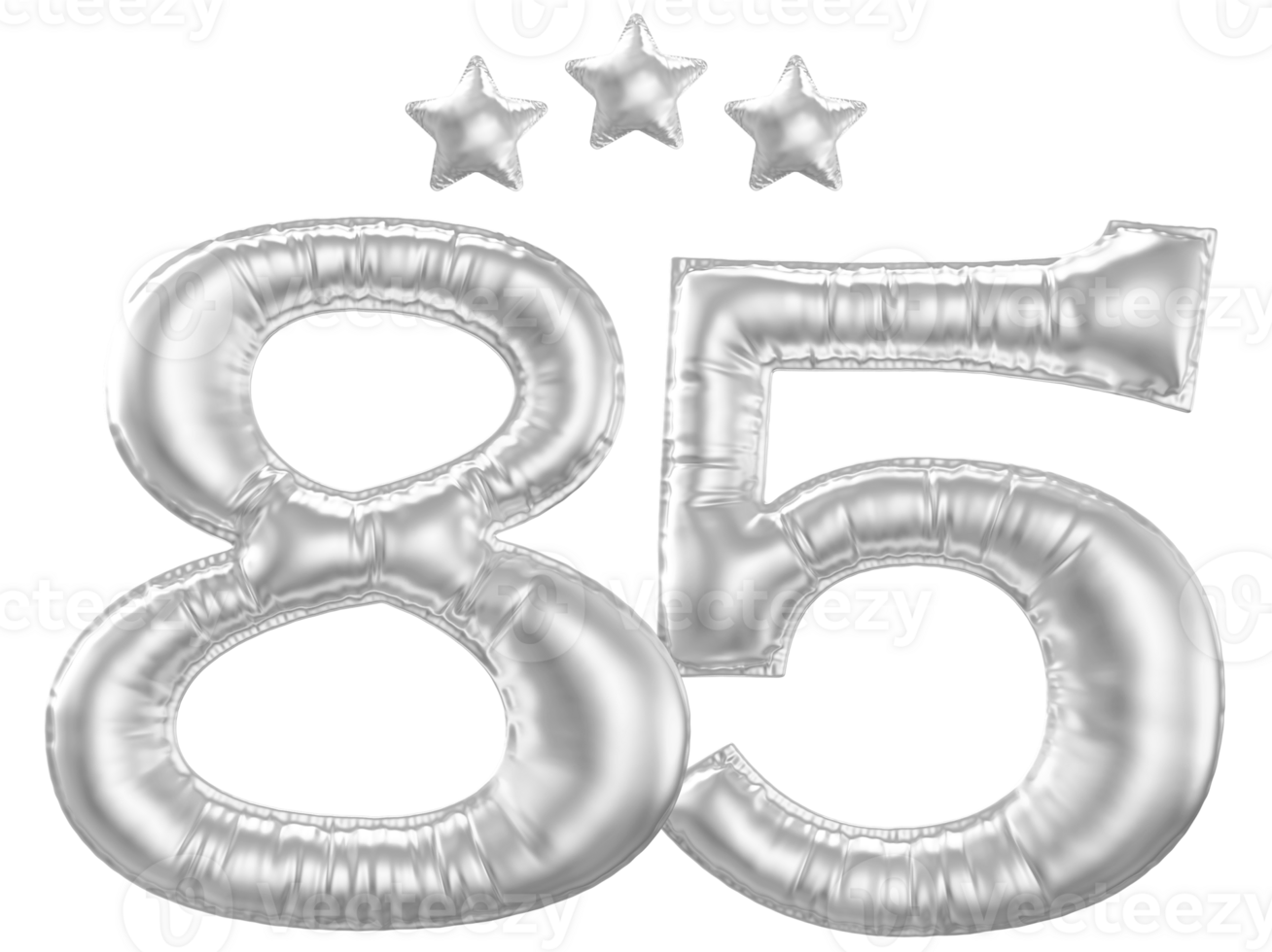 85 Anniversary number silver balloon png