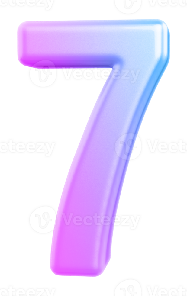 3d number 7 gradient png