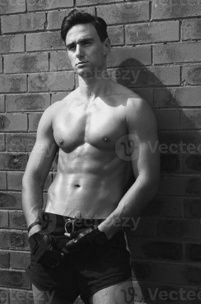 Sporty man shape photo