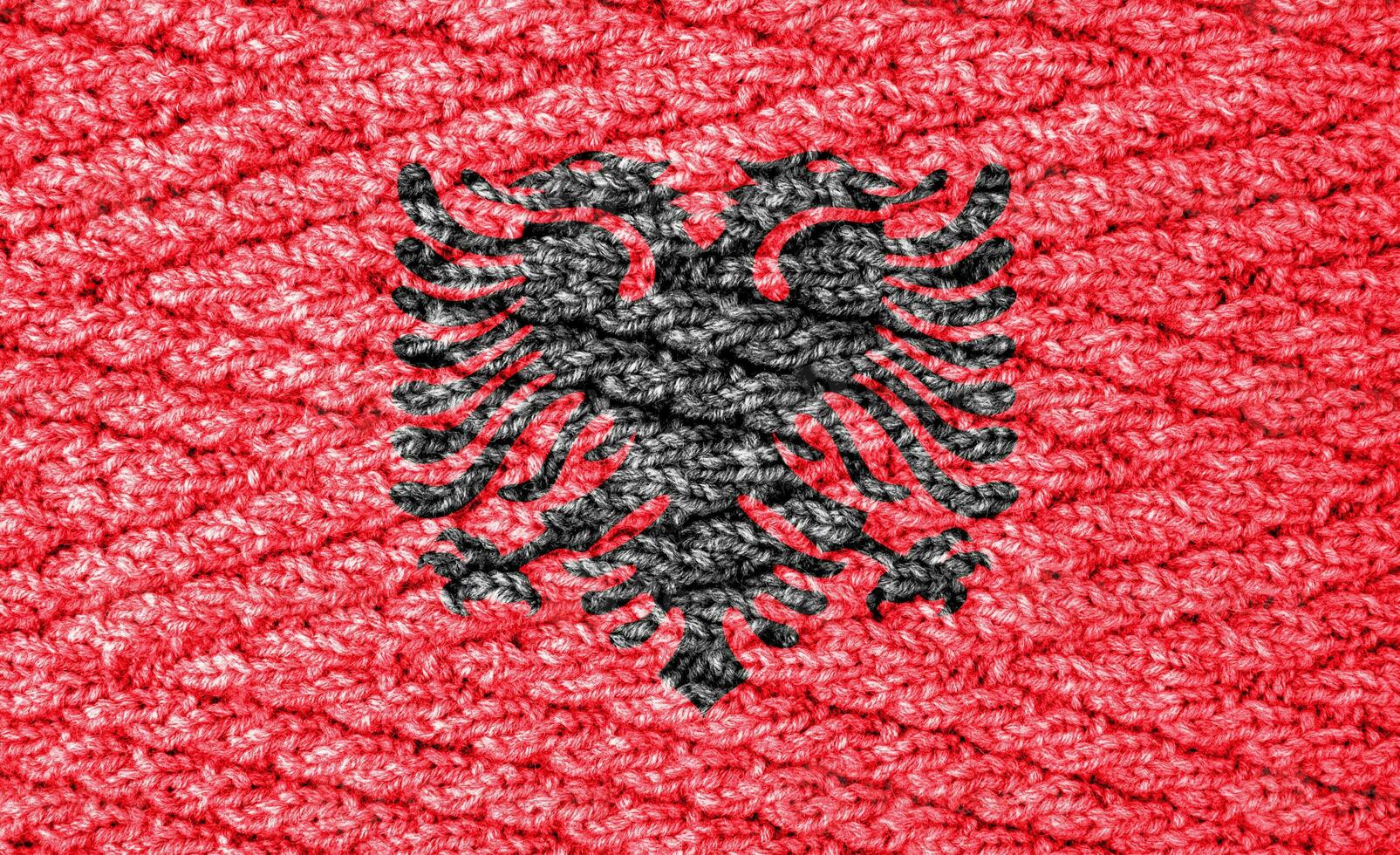 Flag on the knitted surface photo