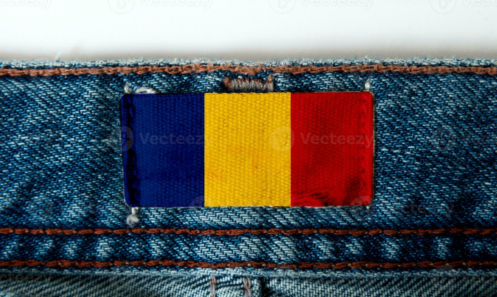 Flag on the label of the jeans photo