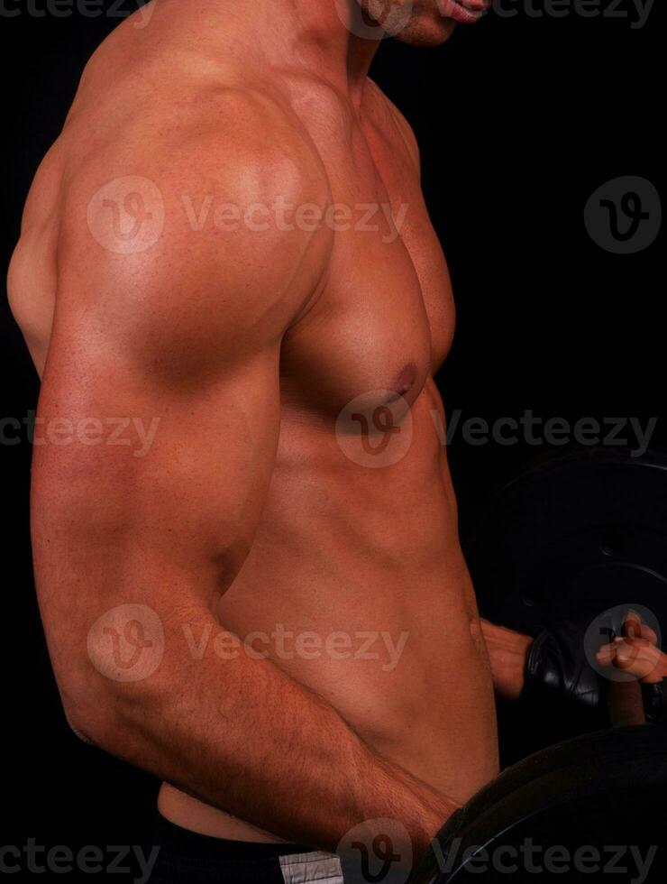 Athletic man closeup photo