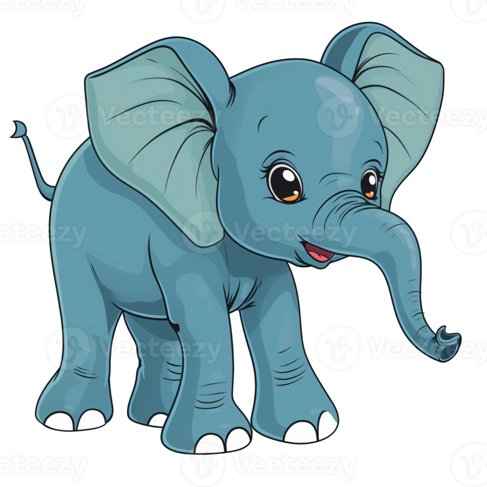 ai generado linda dibujos animados elefante, con maletero png