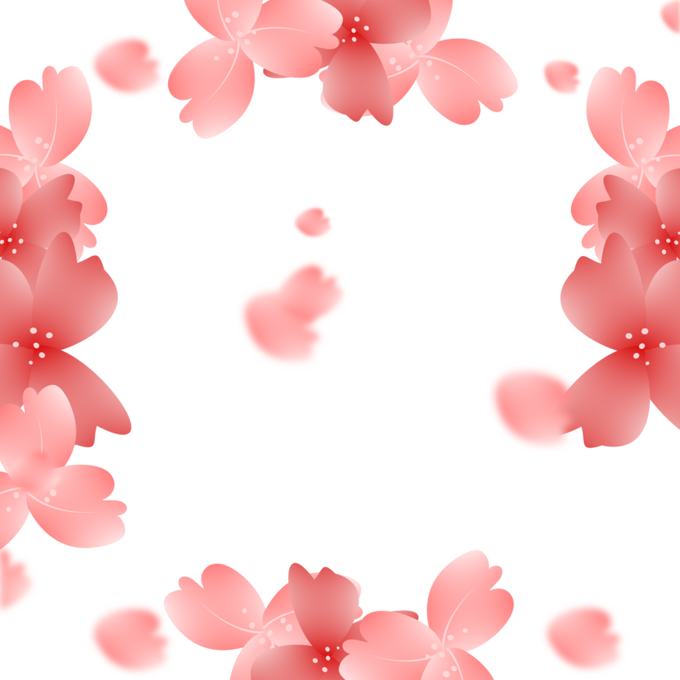 Pink Flowers frame. Sakura Blossom Background. cherry Bloom Border. png