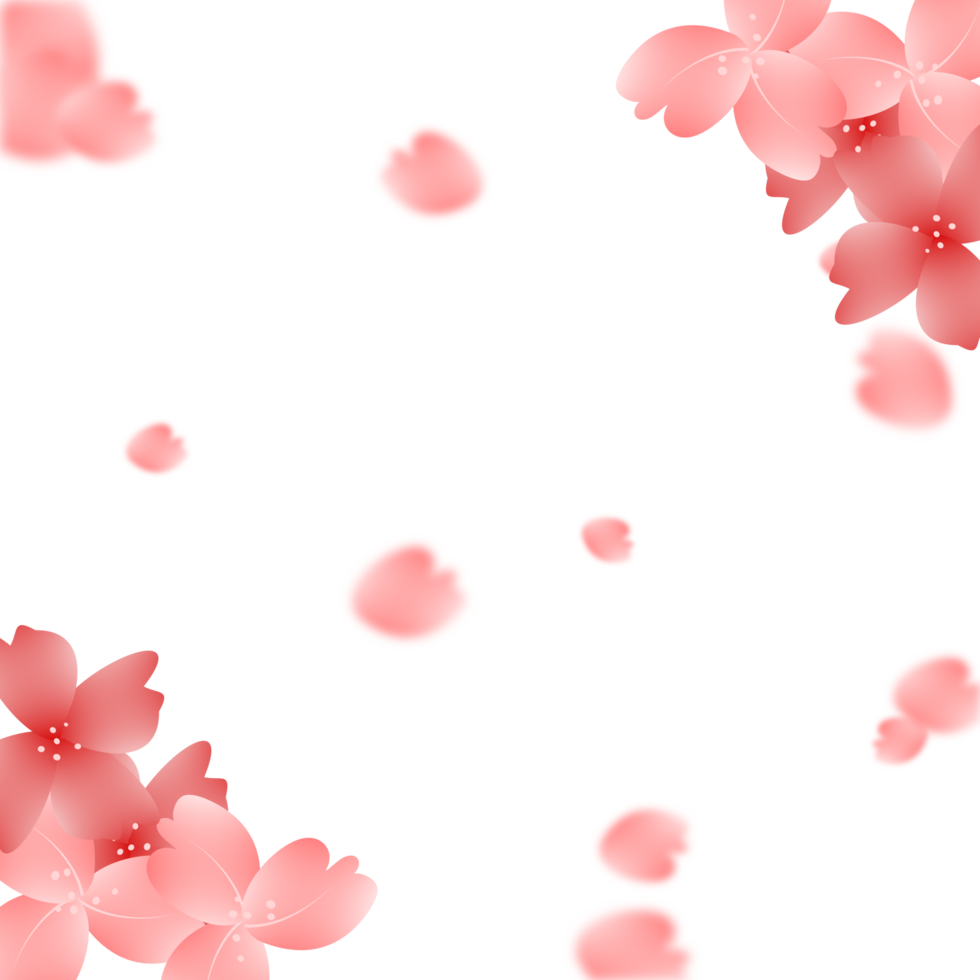 Pink Flowers frame. Sakura Blossom Background. cherry Bloom Border. png