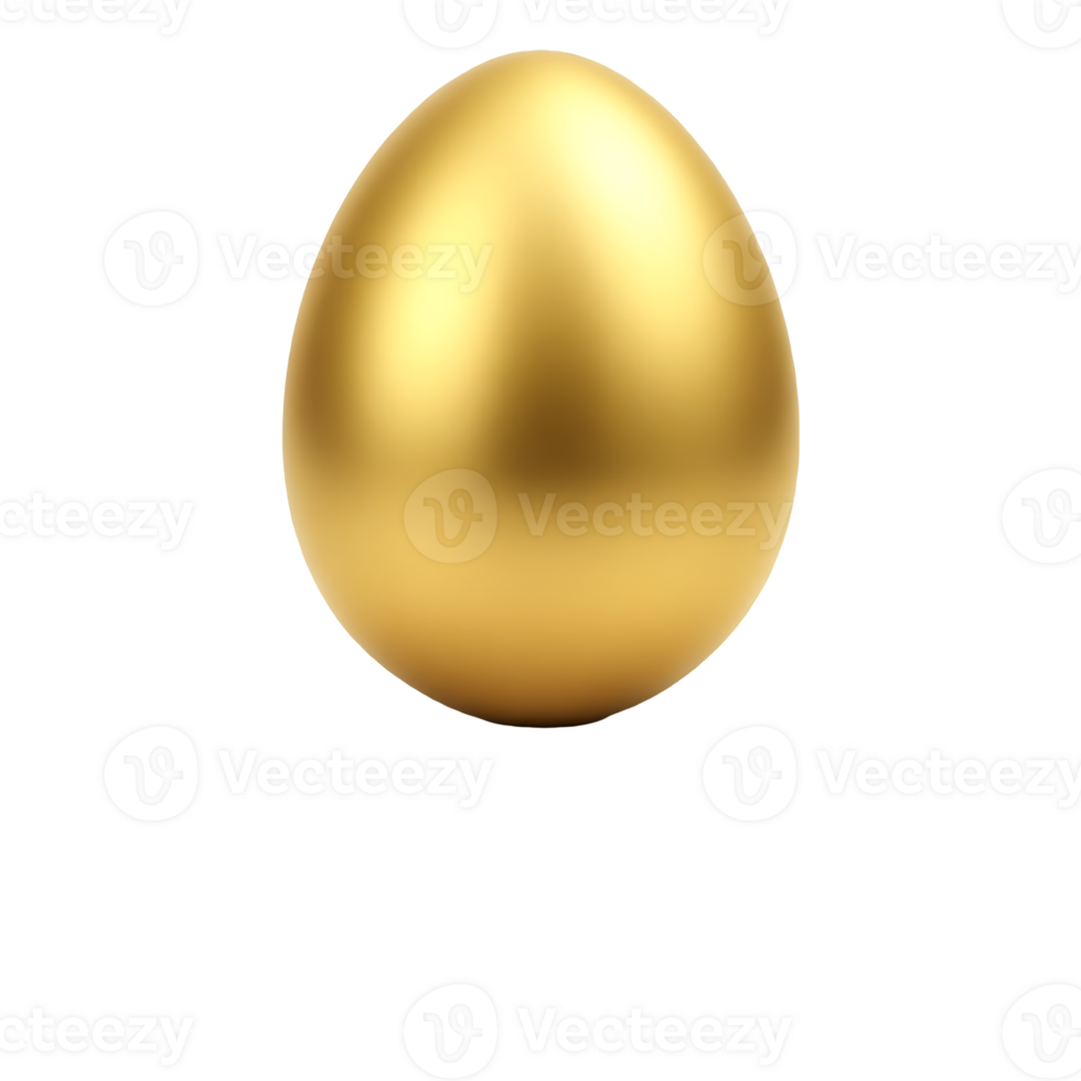 AI generated a golden egg is isolated on a transparent background, centered png