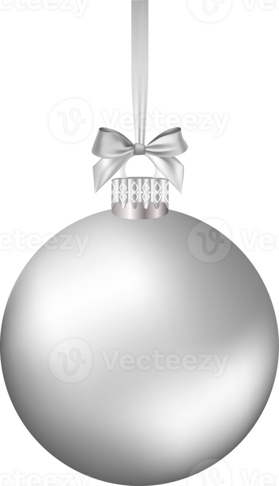 Christmas ball with ribbon. png