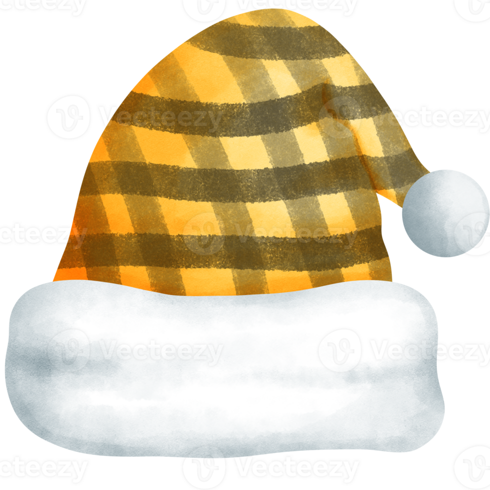 Retro style beanie hat illustration in black and yellow. png