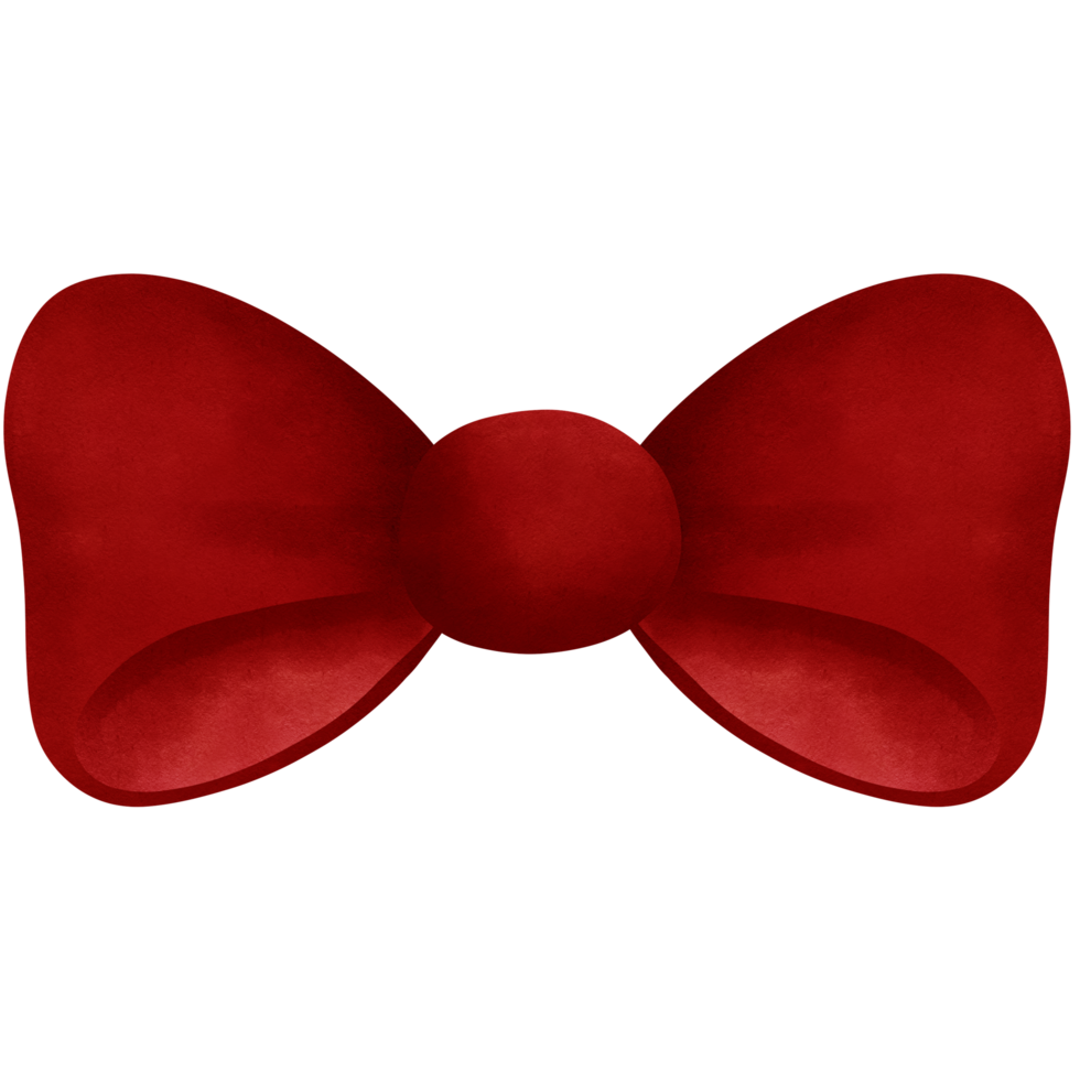 Watercolor red ribbon bow clipart.Colorfu bow tie illustration. png