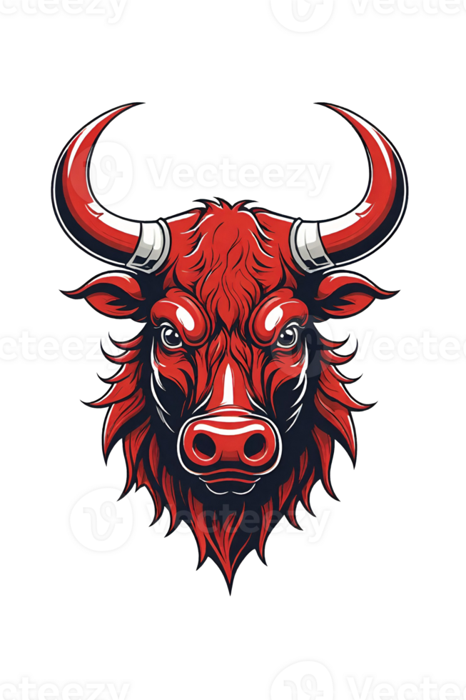 AI generated Bull head mascot isolated on transparent background png