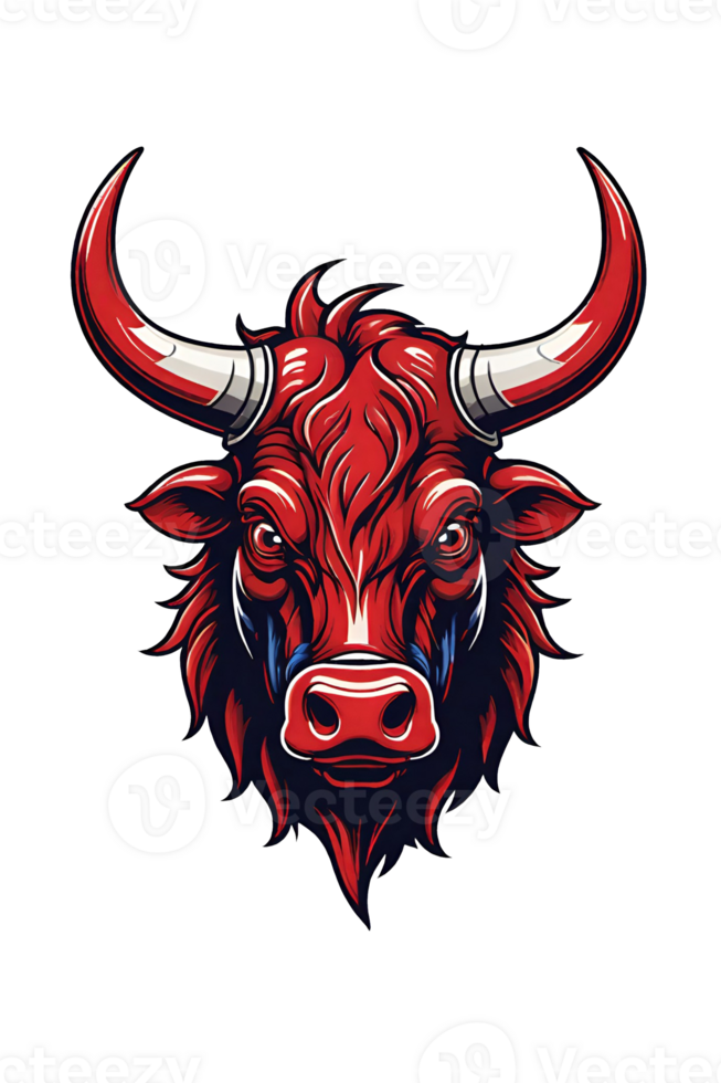 AI generated Bull head mascot isolated on transparent background png