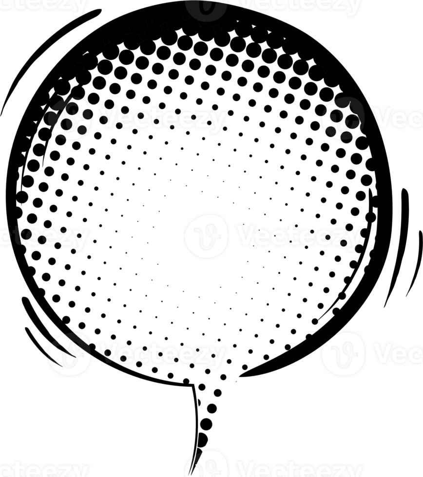 svart och vit pop- konst polka prickar halvton Tal bubbla ballong ikon klistermärke PM nyckelord planerare text låda baner, platt png transparent element design