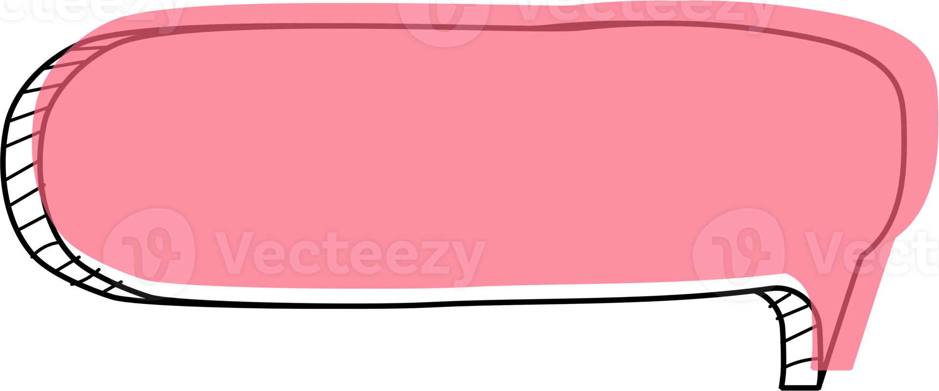 3d pink color speech bubble balloon icon sticker memo keyword planner text box banner, flat png transparent element design