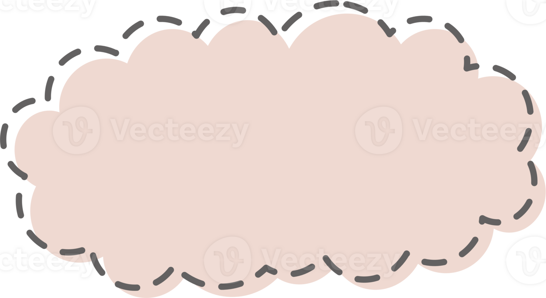 Dashed line Colorful pastel pink color speech bubble balloon, icon sticker memo keyword planner text box banner, flat png transparent element design