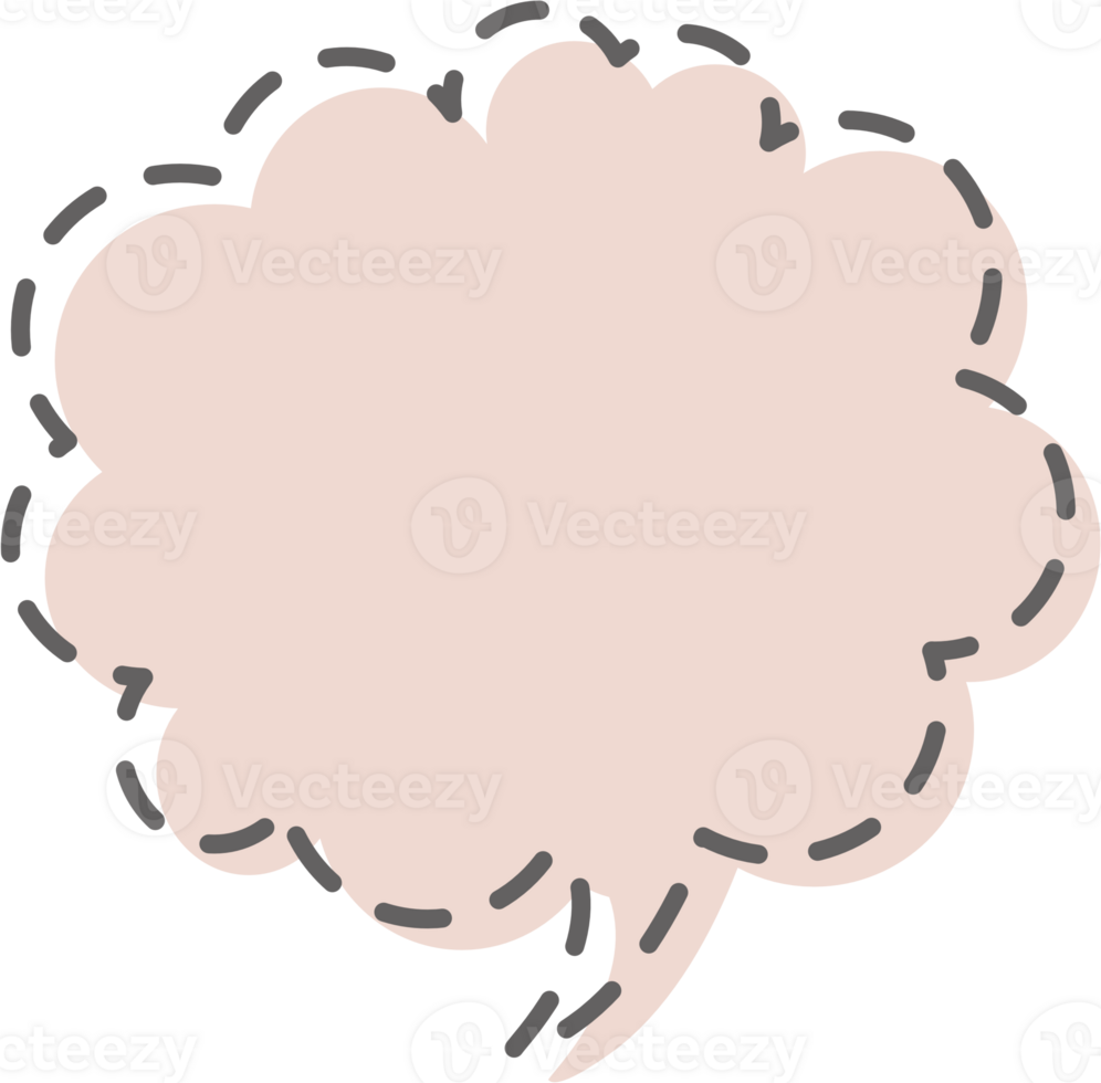 Dashed line Colorful pastel pink color speech bubble balloon, icon sticker memo keyword planner text box banner, flat png transparent element design