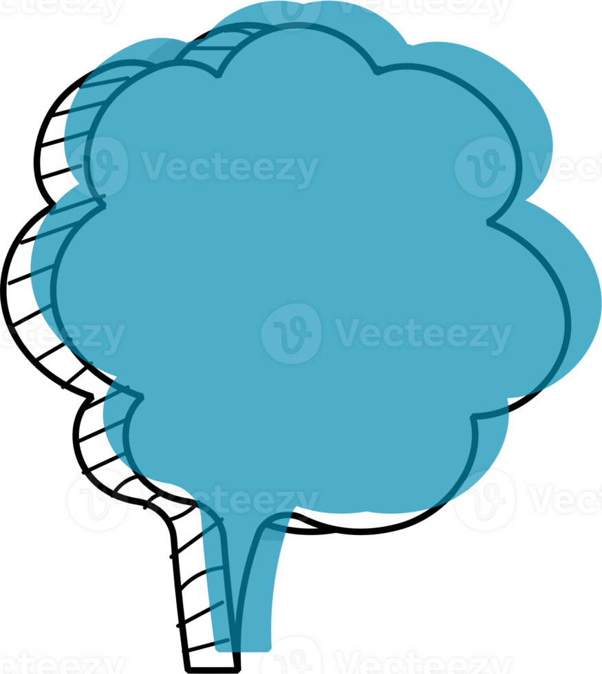 3d blue color speech bubble balloon icon sticker memo keyword planner text box banner, flat png transparent element design
