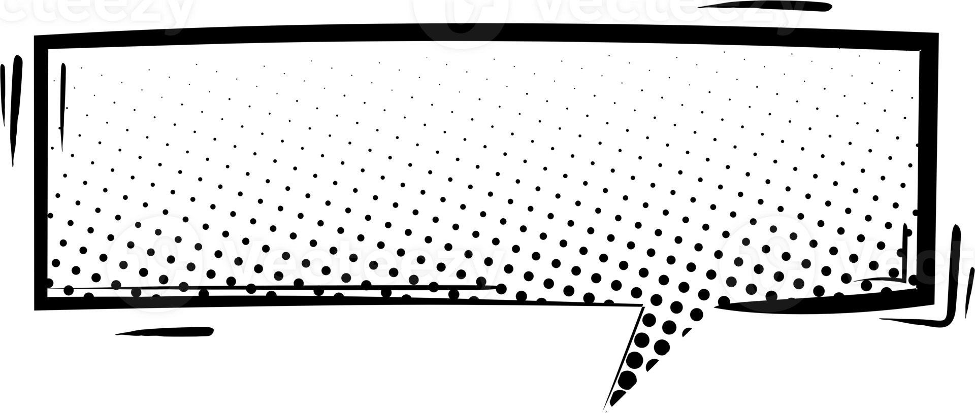 Black and white Pop art polka dots halftone speech bubble balloon icon sticker memo keyword planner text box banner, flat png transparent element design