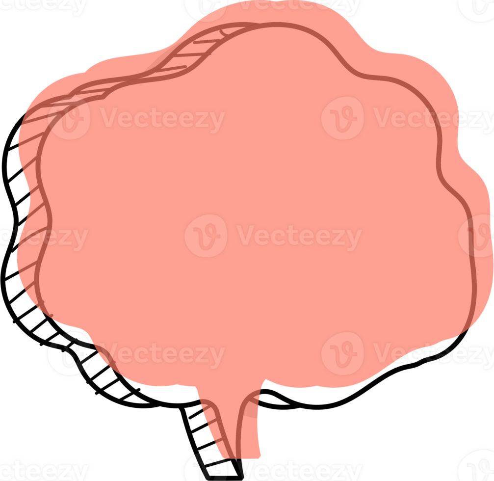 3d orange color speech bubble balloon icon sticker memo keyword planner text box banner, flat png transparent element design