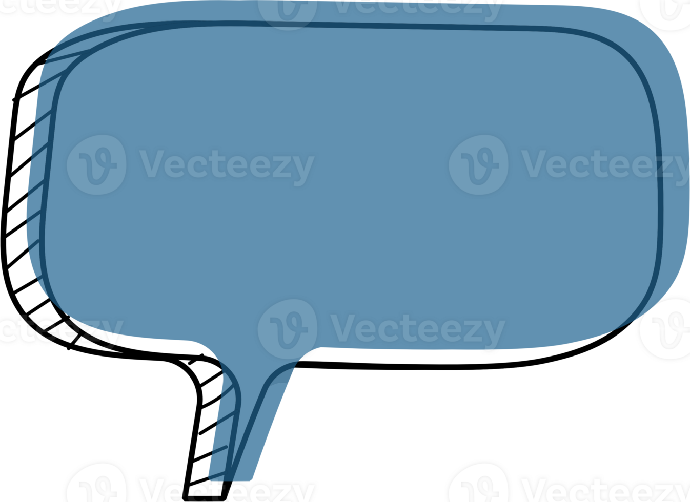 3d blue color speech bubble balloon icon sticker memo keyword planner text box banner, flat png transparent element design