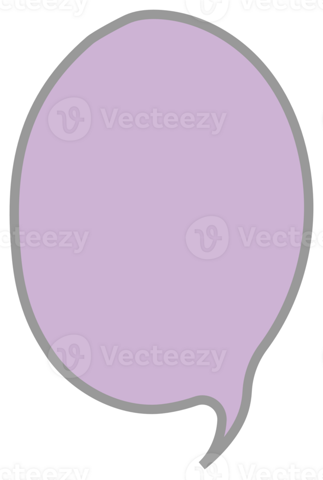 Colorful pastel purple color speech bubble balloon, icon sticker memo keyword planner text box banner, flat png transparent element design