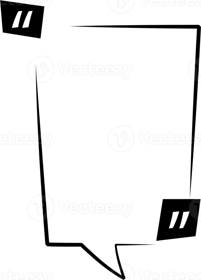 Black and white speech bubble balloon with quotation marks, icon sticker memo keyword planner text box banner, flat png transparent element design