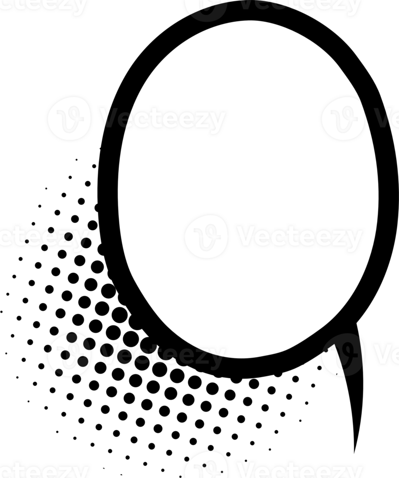 svart och vit pop- konst polka prickar halvton Tal bubbla ballong ikon klistermärke PM nyckelord planerare text låda baner, platt png transparent element design