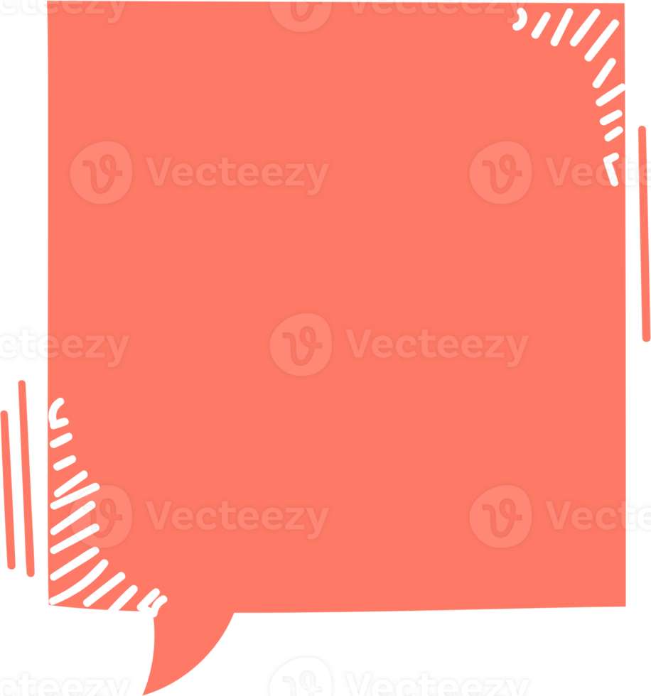 Colorful pastel orange color speech bubble balloon, icon sticker memo keyword planner text box banner, flat png transparent element design