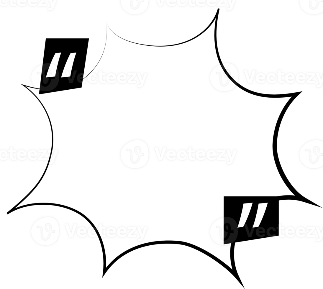 Black and white speech bubble balloon with quotation marks, icon sticker memo keyword planner text box banner, flat png transparent element design