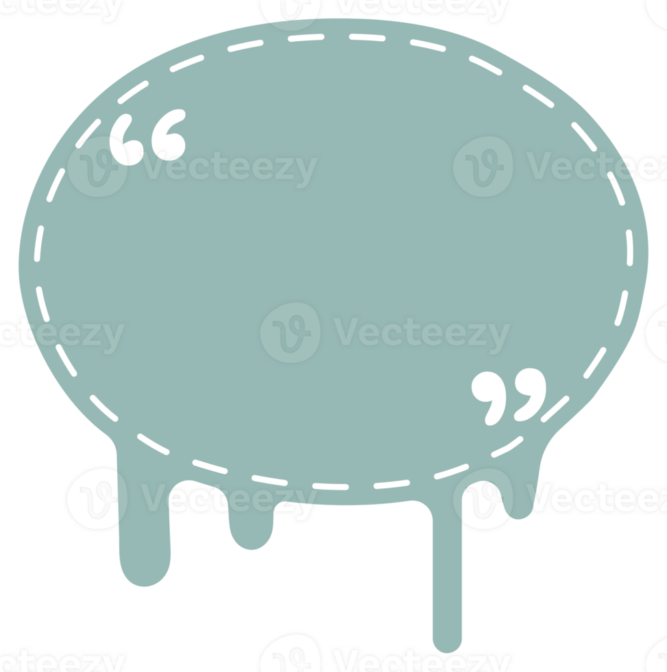 Green color speech bubble balloon with quotation marks, icon sticker memo keyword planner text box banner, flat png transparent element design