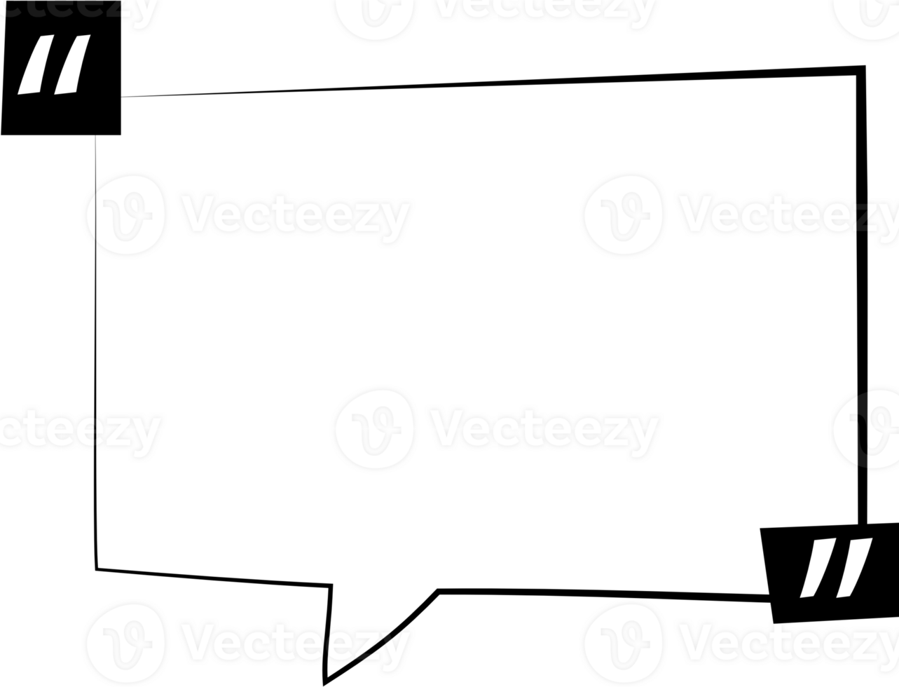 Black and white speech bubble balloon with quotation marks, icon sticker memo keyword planner text box banner, flat png transparent element design