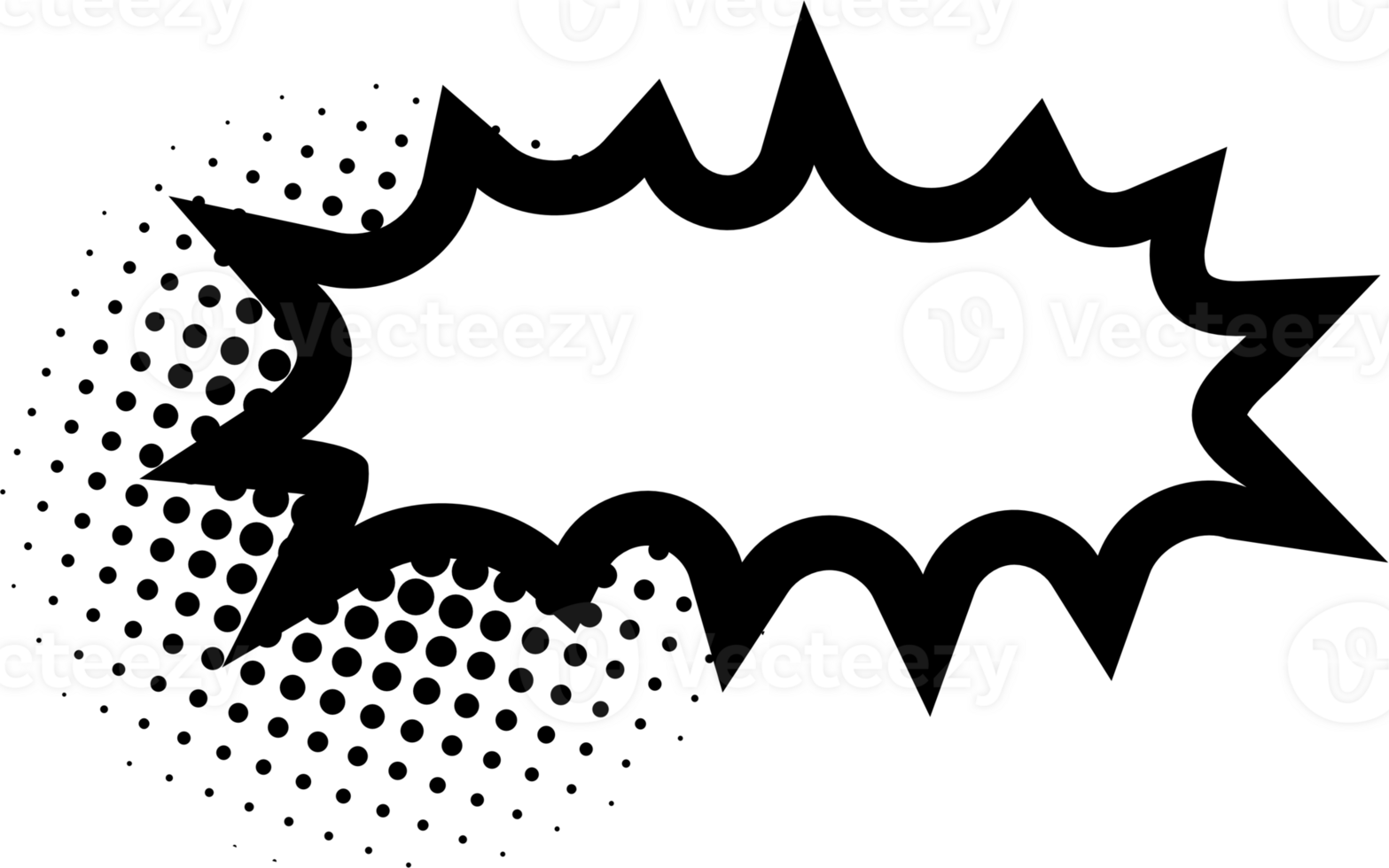 Black and white Pop art polka dots halftone speech bubble balloon icon sticker memo keyword planner text box banner, flat png transparent element design