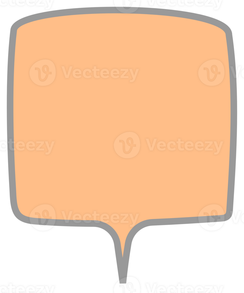 Colorful pastel orange color speech bubble balloon, icon sticker memo keyword planner text box banner, flat png transparent element design