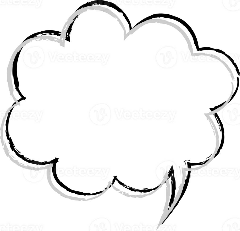 Black and white speech bubble balloon, icon sticker memo keyword planner text box banner, flat png transparent element design