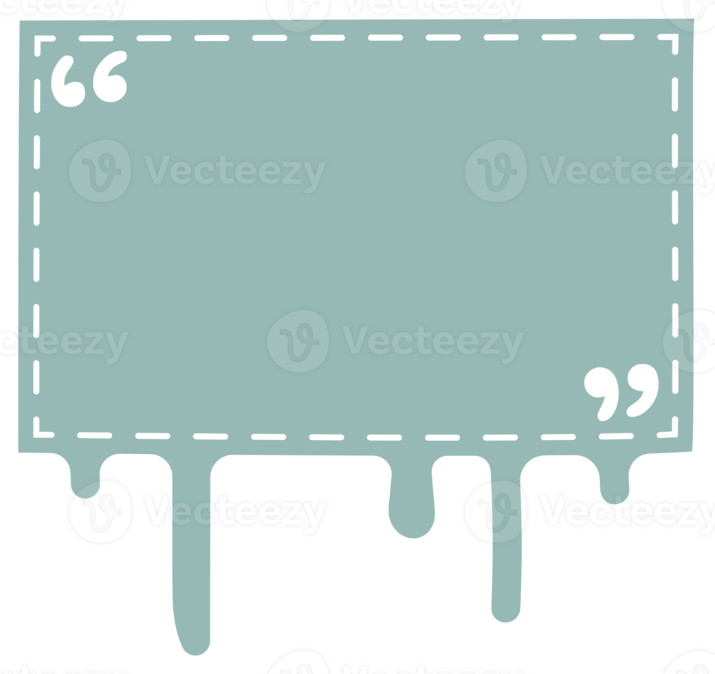 Green color speech bubble balloon with quotation marks, icon sticker memo keyword planner text box banner, flat png transparent element design