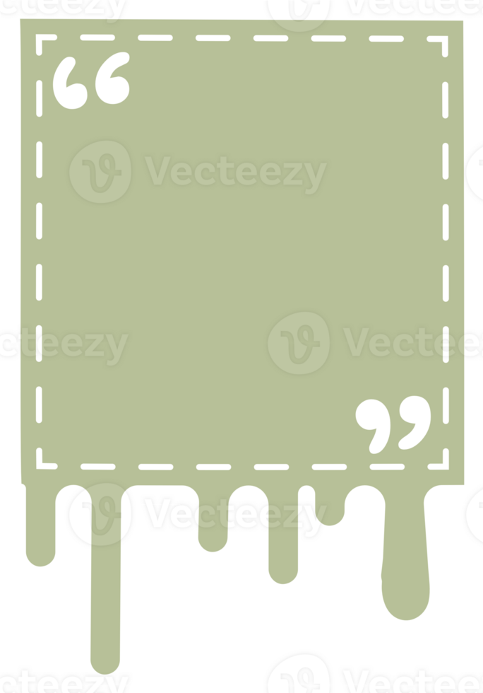 Green color speech bubble balloon with quotation marks, icon sticker memo keyword planner text box banner, flat png transparent element design