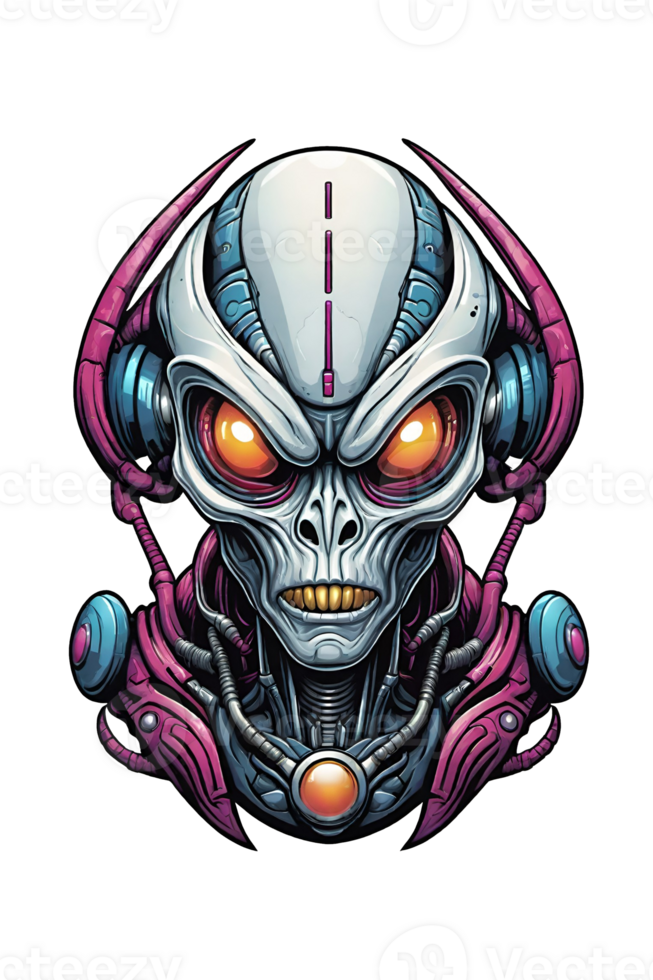 Ai Generated Alien Head Illustration Isolated On Transparent Background Ai Generated Alien Head Illustration Isolated On Transparent Background
