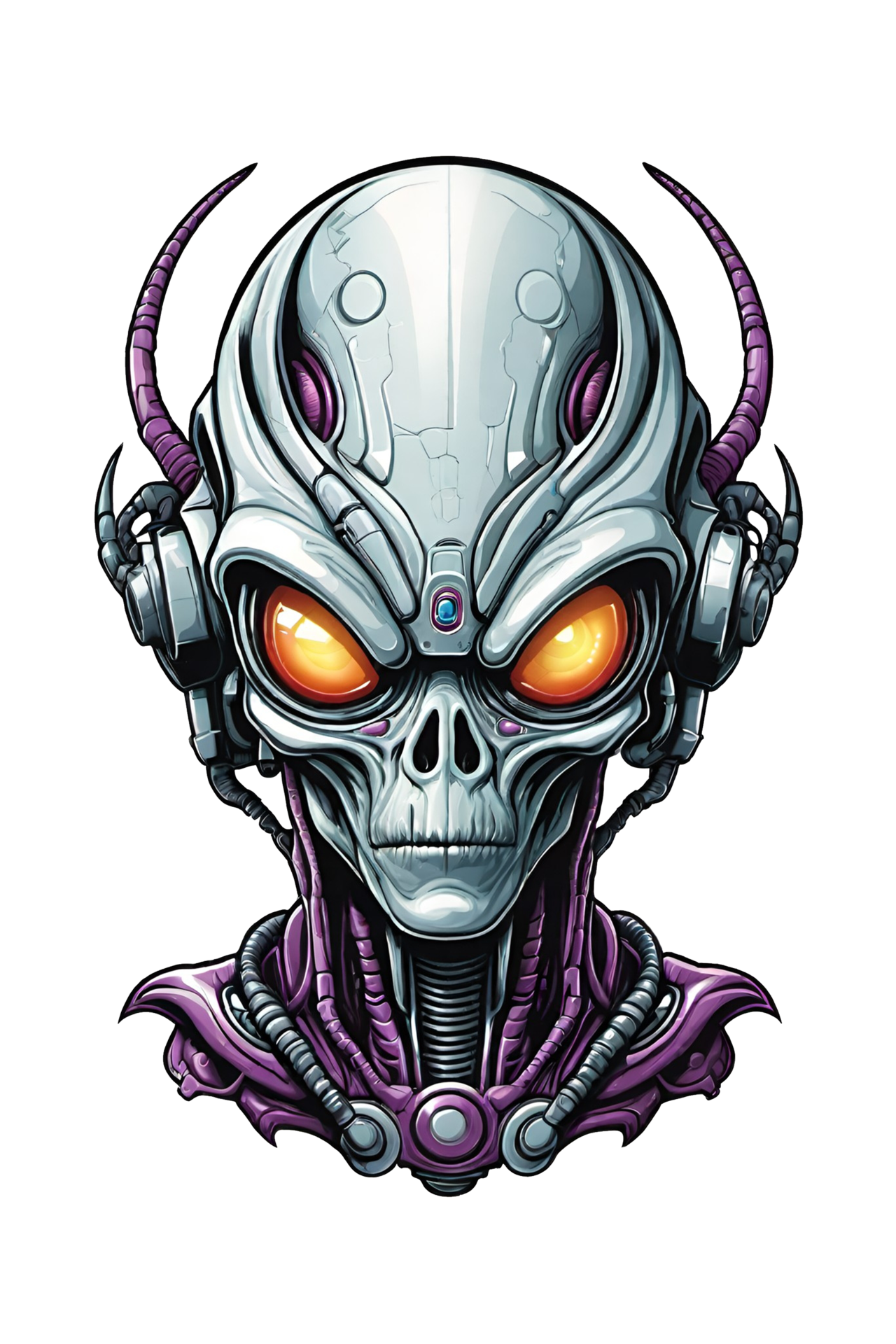 Ai Generated Alien Head Illustration Isolated On Transparent Background Ai Generated Alien Head Illustration Isolated On Transparent Background