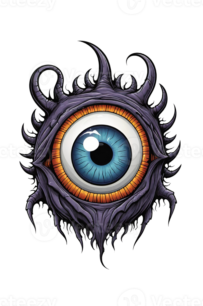 AI generated Monster eyes on transparent background png