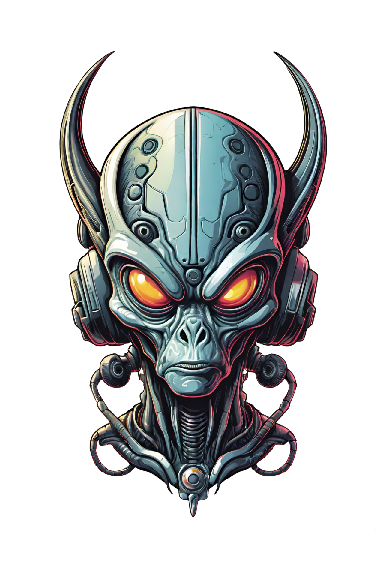 Ai Generated Alien Head Illustration Isolated On Transparent Background Ai Generated Alien Head Illustration Isolated On Transparent Background