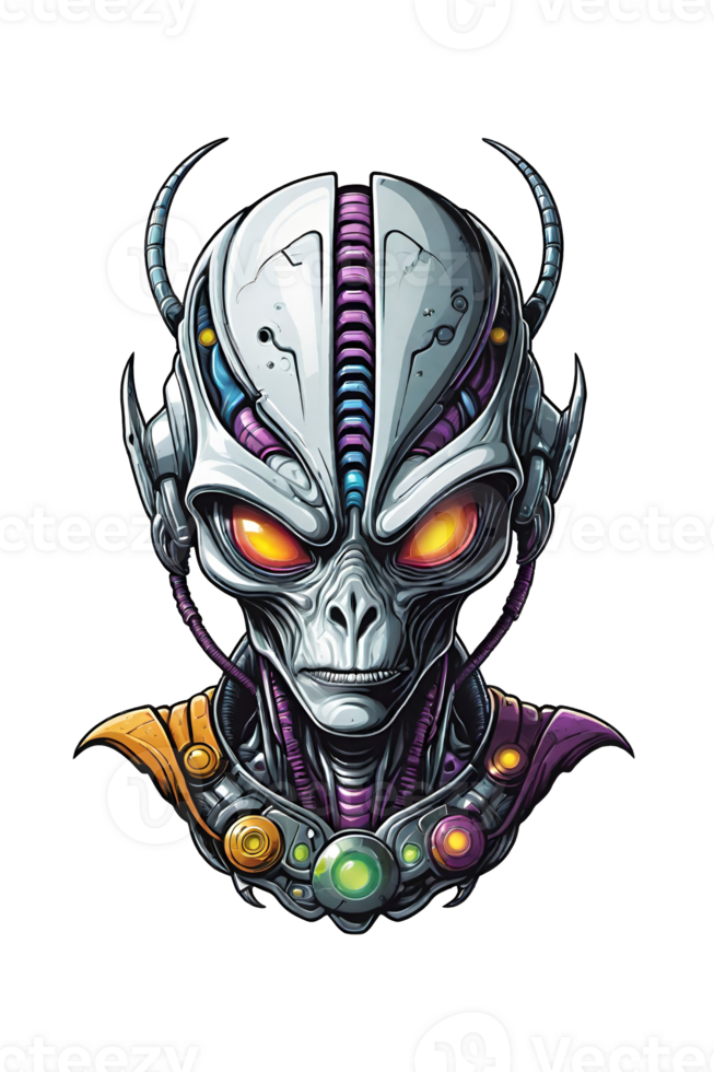 Ai Generated Alien Head Illustration Isolated On Transparent Background Ai Generated Alien Head Illustration Isolated On Transparent Background