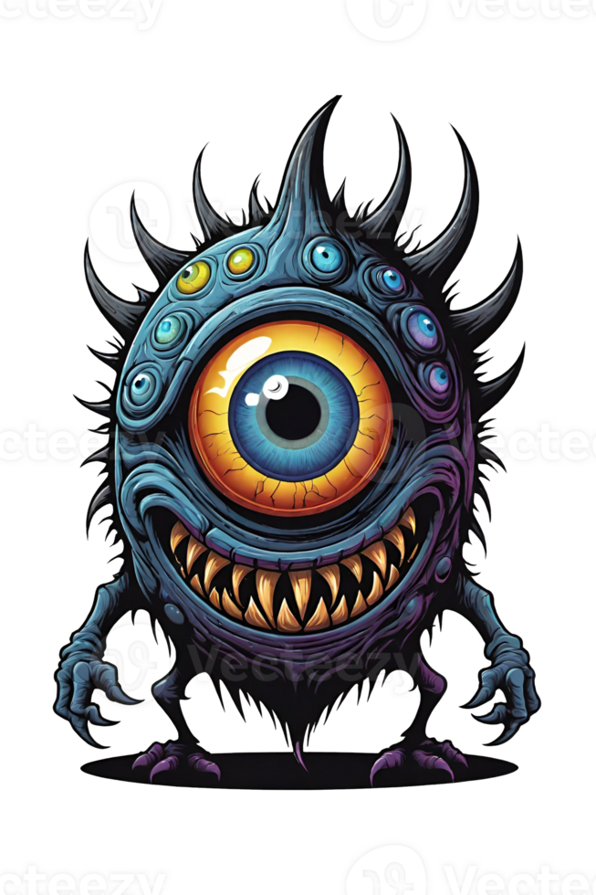 AI generated Monster eyes on transparent background png