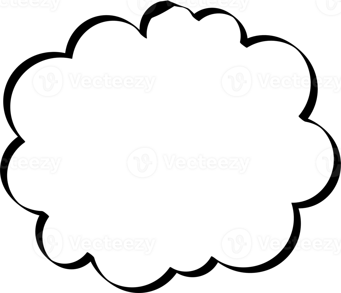 Black and white speech bubble balloon, icon sticker memo keyword planner text box banner, flat png transparent element design