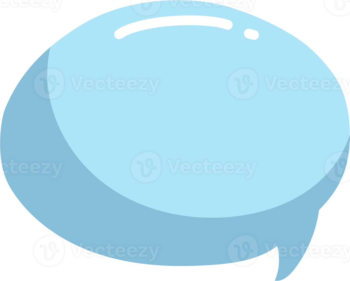 Blue speech bubble balloon icon sticker memo keyword planner text box banner, flat png transparent element design