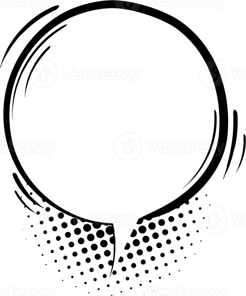 Black and white Pop art polka dots halftone speech bubble balloon icon sticker memo keyword planner text box banner, flat png transparent element design