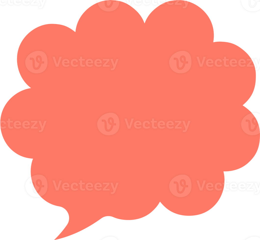 Colorful pastel orange color speech bubble balloon, icon sticker memo keyword planner text box banner, flat png transparent element design