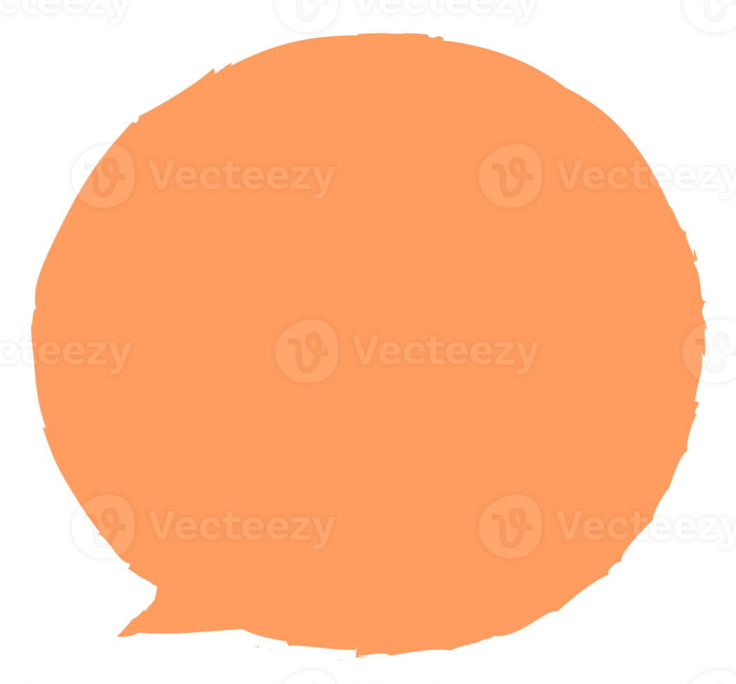 Colorful pastel orange color speech bubble balloon, icon sticker memo keyword planner text box banner, flat png transparent element design