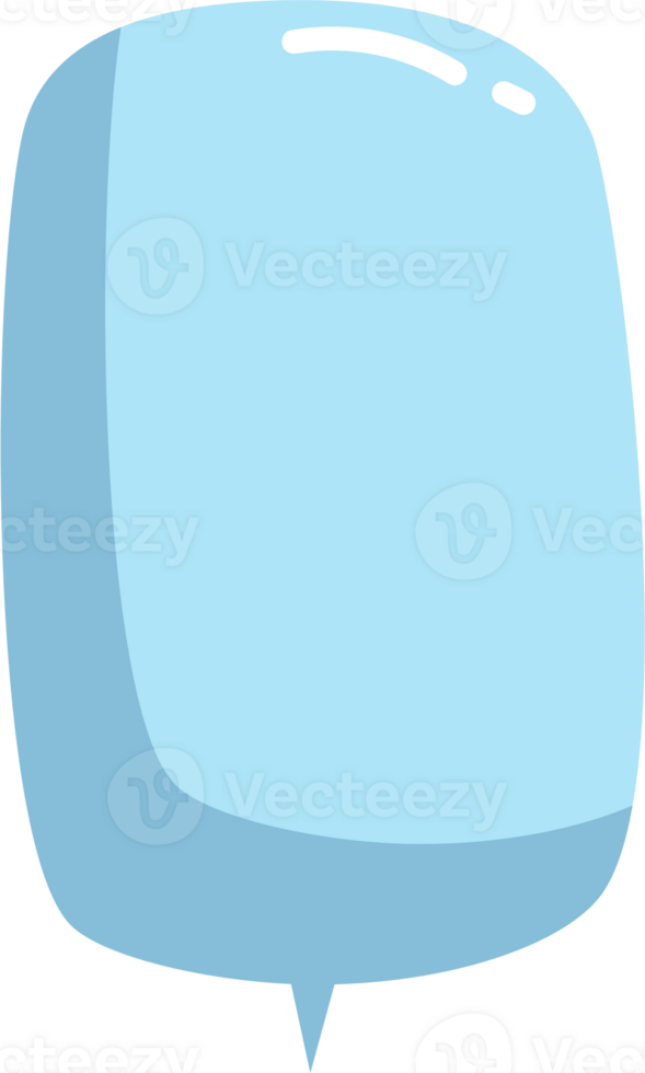 Blue speech bubble balloon icon sticker memo keyword planner text box banner, flat png transparent element design