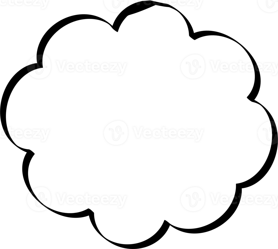 Black and white speech bubble balloon, icon sticker memo keyword planner text box banner, flat png transparent element design